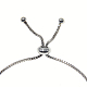 Adjustable Zinc Alloy and Glass Pentacle Slider Bracelets BJEW-P250-SE025-2