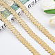 FINGERINSPIRE 12m 15mm Gold Edge Woven Braid Trim Handmade Polyester Sewing Gold Metallic S Wave Braid Trim Crafts Decorative Trim with Card for Curtain Slipcover DIY Costume Accessories OCOR-WH0068-09-6