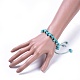 Adjustable Synthetic Turquoise(Dyed) Chip Beads Braided Bead Bracelets BJEW-JB04392-07-4