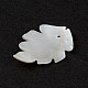天然石海シェルペンダント  葉のチャーム  貝殻色  30x20x1.5mm  穴：1mm SSHEL-K001-002-6