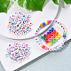 1 sac 1200pcs acrylique opaque rond plat avec lettres et perles de coeur DIY-YW0002-32-10