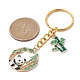 Porte-clés pendentif en émail en alliage de panda et de bambou KEYC-JKC00629-04-2