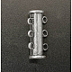 1連真鍮製スライドロッククラスプ  ジュエリーアクセサリー  3の穴  プラチナ  6mm  穴：20x7mm KK-Q267-1-1
