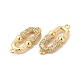 Rack Plating Brass Micro Pave Clear Cubic Zirconia Connector Charms KK-B068-29G-3