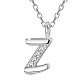 SHEGRACE Rhodium Plated 925 Sterling Silver Initial Pendant Necklaces JN922A-1