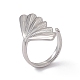 304 anillo de acero inoxidable con forma de concha para mujer. RJEW-C045-25P-1