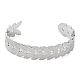 304 bracelet manchette branche feuillue en acier inoxydable pour femme BJEW-D061-06P-1