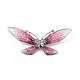 Брошь-бабочка из блестящей смолы с кристаллами и стразами JEWB-P016-04P-02-1