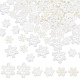 Gorgecraft 3 スタイル オペーク レジン カボション  グリッターパウダー付き  クリスマス  スノーフレーク  ホワイト  17~27.5x18~25x3~4mm  120個/箱 CRES-GF0001-01-1