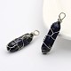 Bullet Natural Sodalite Wire Wrapped Pointed Pendants G-M225-05P-1