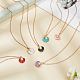 Anattasoul 6 Uds. Juego de collares con colgante de perlas de plástico y concha esmaltada de 6 colores para mujer NJEW-AN0001-54-7