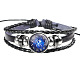 12 Constellation Leather Cord Bracelets BJEW-P240-E09-1