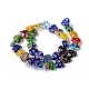 Millefiori hecho a mano hilos de perlas corazón de cristal X-LK-P017-06-4