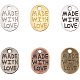 PandaHall Elite 360 pcs 6 Colors Tibetan Style Alloy Pendant Charms Valentines Day Theme Oval with Word Made with Love Metal Pendants for Bracelet Necklace DIY Jewelry Making TIBEP-PH0004-52-NR-1
