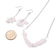 Set di gioielli con perline di quarzo rosa naturale SJEW-JS01231-06-8