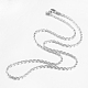 Collares de cadena de cuerda de 201 acero inoxidable NJEW-R245-20A-2