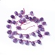 Lepidolita natural / hebras de perlas de piedra de mica púrpura G-E542-05A-3