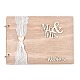 Wooden Wedding Guestbooks Notepad AJEW-M206-17-1