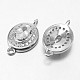 Oval 925 Sterling Silver Micro Pave Cubic Zirconia Links STER-F011-241-1