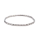 Bracelet extensible perlé colonne de verre pour femme BJEW-JB08625-02-1