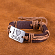 Unisex pulseras de cordón de cuero de moda BJEW-BB15607-A-9