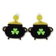 Boucles d'oreilles pendantes en acrylique étincelant de la Saint-Patrick EJEW-P243-A01-1