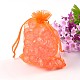 オーガンジーバッグ巾着袋  母の日バッグ  長方形  レッドオレンジ  約10センチ幅  15センチの長さ X-T247S011-1