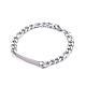 304 bracelets chaîne figaro id acier inoxydable BJEW-G631-05P-1