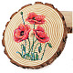 Creatcabin tranches de bois rondes naturelles imprimées de fleurs de coquelicot rouge de 4.3 AJEW-WH0363-008-5