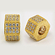Brass Cubic Zirconia Beads ZIRC-F001-125-2