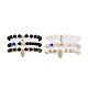 6Pcs 6 Style Natural Mixed Gemstone Beaded Stretch Bracelets Set BJEW-JB09117-1