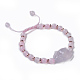 Braccialetti di perline intrecciati di giada bianca naturale BJEW-G613-02E-1
