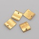 真鍮空白タグ平方スライスのチャームのペンダント  ゴールドカラー  10x9x1.5mm  穴：1mm KK-O033-G02-1