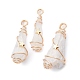 Electroplated Natural Quartz Crystal Dyed Copper Wire Wrapped Pendants PALLOY-JF02326-01-1