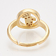 Ciondoli in ottone con zirconi cubici e orecchini a bottone e anelli regolabili set di gioielli SJEW-S043-06-3