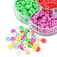 1302 Stück 7 Farben flache runde umweltfreundliche handgemachte Polymer Clay Perlen CLAY-CJ0001-72-4