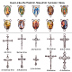 Pandahall 1 set bricolage pendentif faisant avec des pendentifs croix crucifix en argent tibétain et des liens en alliage composants de lustre de couleur mixte liens ovales 23x15x4mm DIY-PH0019-62-2