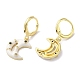 Crescent Moon Real 18K Gold Plated Brass Dangle Leverback Earrings EJEW-L268-031G-03-2