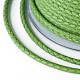 編み紐  革のアクセサリーコード  ジュエリーDIY製版材料  グリーン  3mm  約5.46ヤード（5m）/ロール WL-I003-3mm-D-07-3