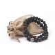 Ensembles de bracelets extensibles en perles de pierre de lave naturelle BJEW-JB03879-6
