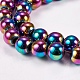 Electroplate Non-magnetic Synthetic Hematite Beads Strands G-J169A-8mm-05-3