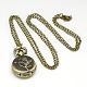 Alloy Flat Round with Cupid Pendant Necklace Quartz Pocket Watch WACH-N011-41-1