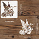 FINGERINSPIRE Hummingbird Flowers Stencil 11.8x11.8inch Reusable Hummingbird and Floral Pattern Drawing Template DIY Art Spring Theme Nature Animal Plant Stencil for Painting on Wall Wood Furniture DIY-WH0391-0139-2