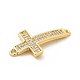 Rack Plating Brass Micro Pave Clear Cubic Zirconia Connector Charms KK-G458-06G-3