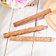 GORGECRAFT 3PCS 3 Styles Wood Grain Roller Stone Leaf Fish Wooden Handle Clay Texture Roller Ripple Wood Hand Rollers Textured Rolling Pins Handmade Clay Roller Set Pottery Tool for Diy Clay Potteries CELT-GF0001-01-4