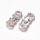 Brass Micro Pave Clear Cubic Zirconia Fold Over Clasps ZIRC-I038-26P-1