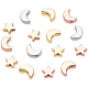 BENECREAT 40Pcs 2 Styles Rose gold Star Brass Beads Long-Lasting Silver Moon Spacer Beads for DIY Bracelet Necklace Earring Jewelry Making KK-BC0002-25-4