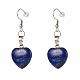 Natural & Synthetic Mixed Heart  Gemstone Dangle Earrings EJEW-JE04574-2