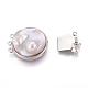 Fermoirs en forme de coquille de perle blanche SSHEL-L007-11P-3