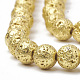 Brins de perles de pierre de lave naturelle galvanisées G-T098-01B-09-3